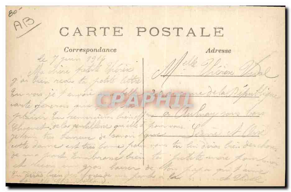 Chien Ambulancier secourant un Blessé — La Grande Guerre 1914 — Phot-Express — Verso