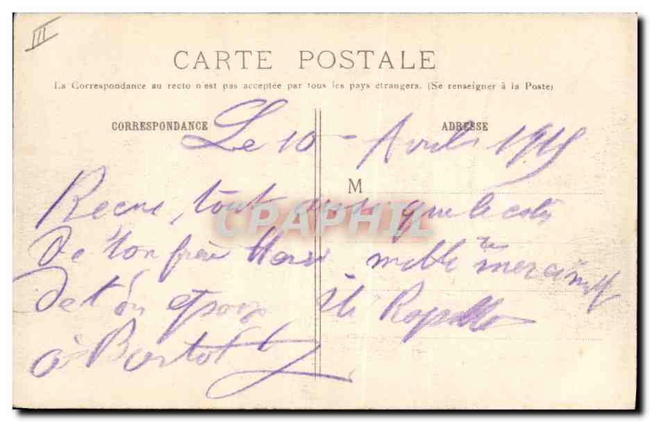 CPA Militaria General Maunoury  — Verso