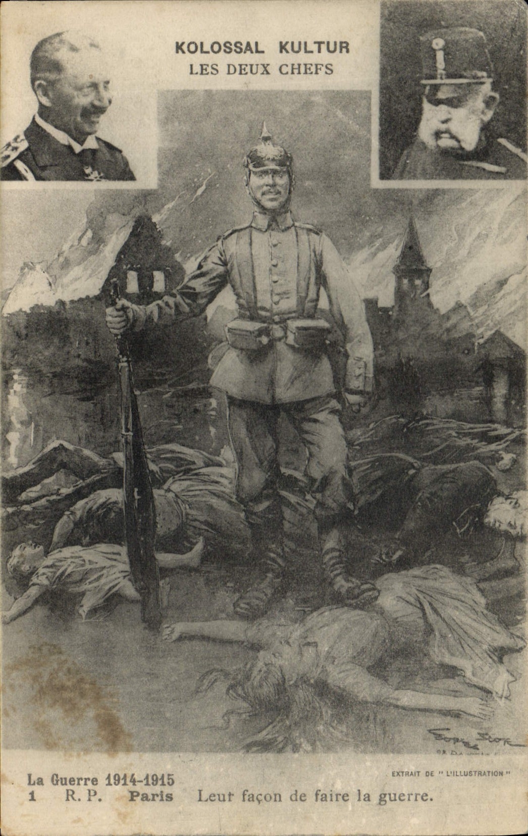 CPA Militaria Kolossal Kultur Les deux chefs 