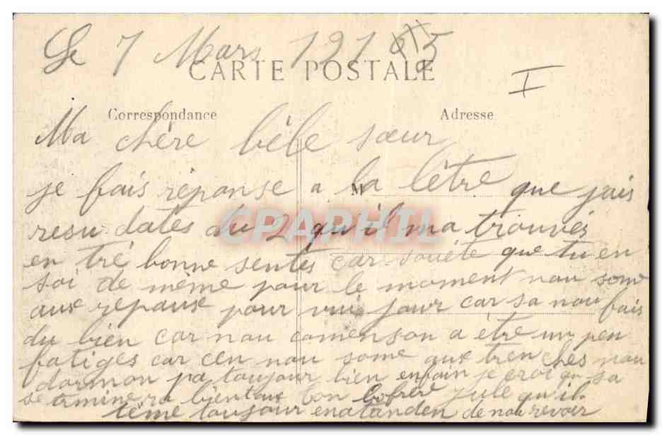 CPA Militaria Le general Franchet d'Esperey visitant une tranchee  — Verso