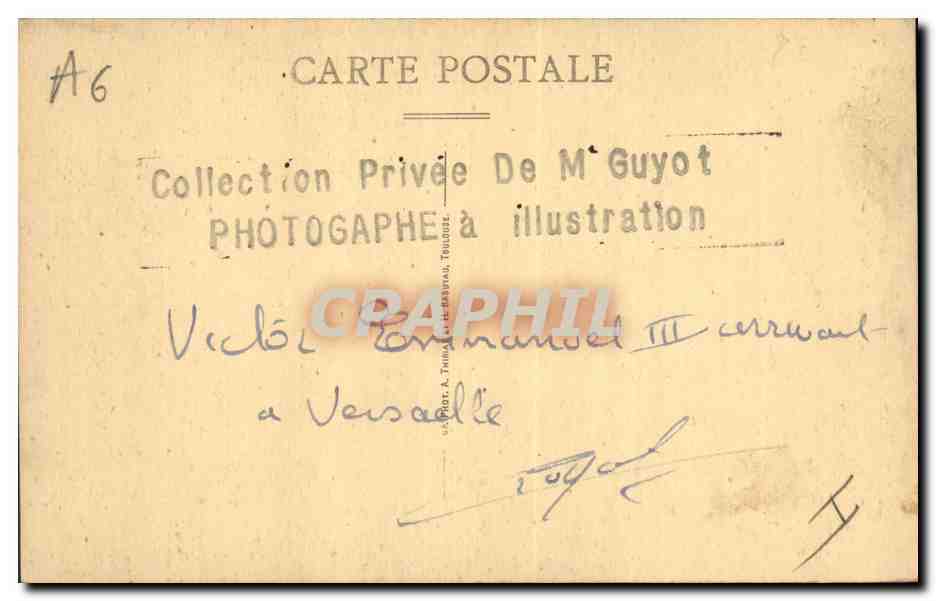 Victor-Emmanuel III arrivant à Versailles — Collection Privée de M. Guyot, Toulouse — Reverso