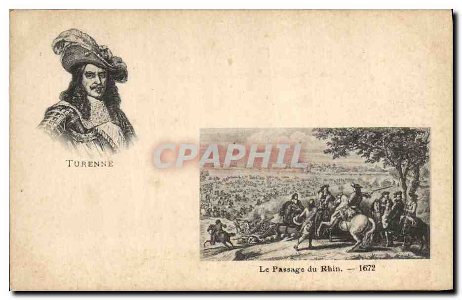 CPA Militaria Turenne Le passage du Rhin 1672 