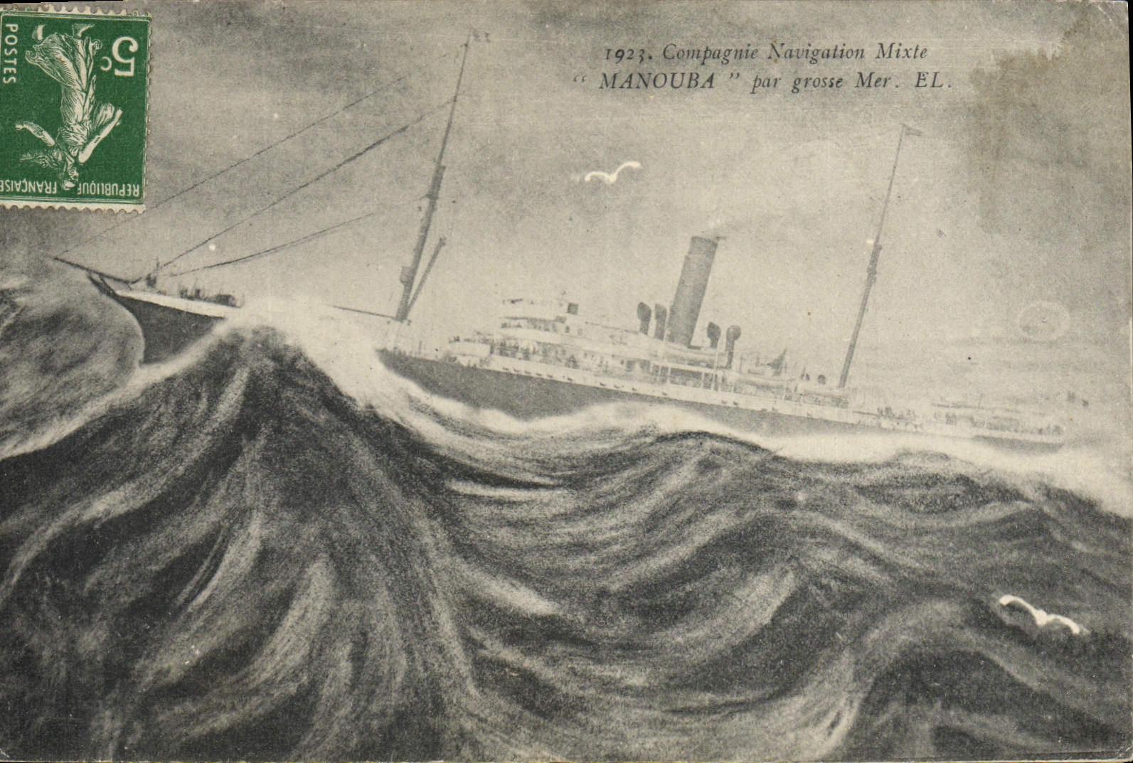 Navire "MANOUBA" — Compagnie Navigation Mixte — 1923