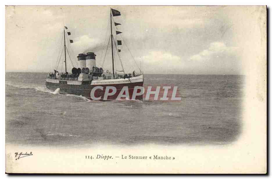 Dieppe — Le Steamer « Manche » — Éditeur F. Fouchard, n° 114