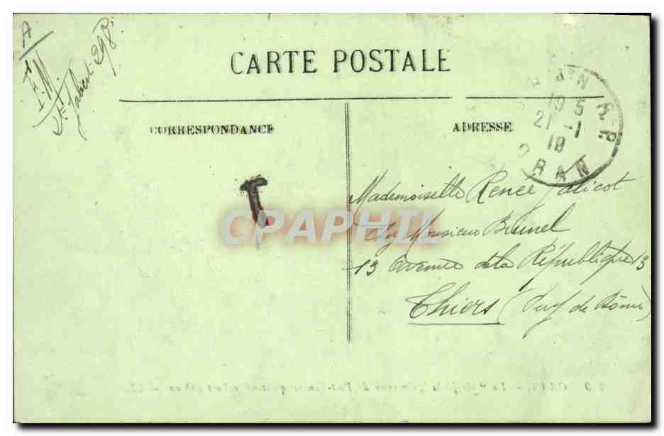 CPA Bateau Oran La Medjerda Courrier de Port Vendres quittant le port d'Oran Algerie  — Verso