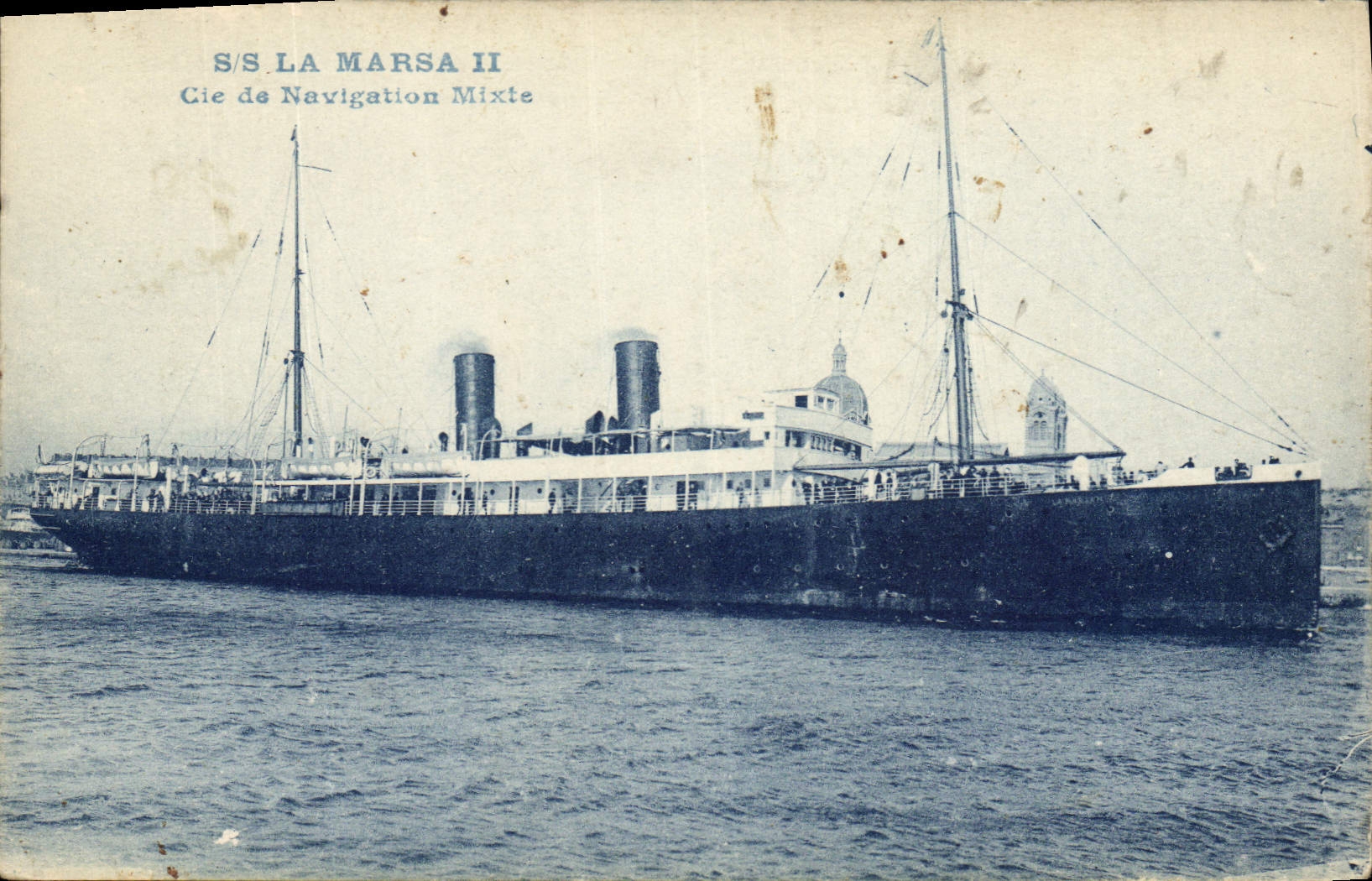S/S LA MARSAA II — Cie de Navigation Mixte — editore H. Grimald, Marsiglia