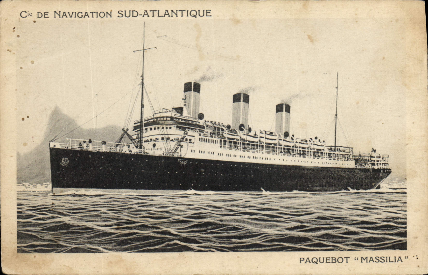 Paquebot "Massilia" — Cie de Navigation Sud-Atlantique — Money, Gr., Paris