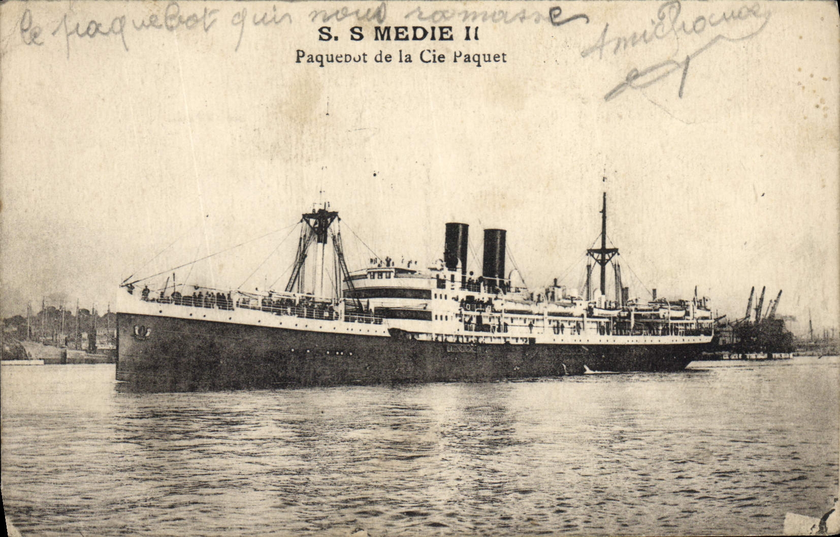 CPA Bateau SS Medie II Paquebot de la Cie Paquet