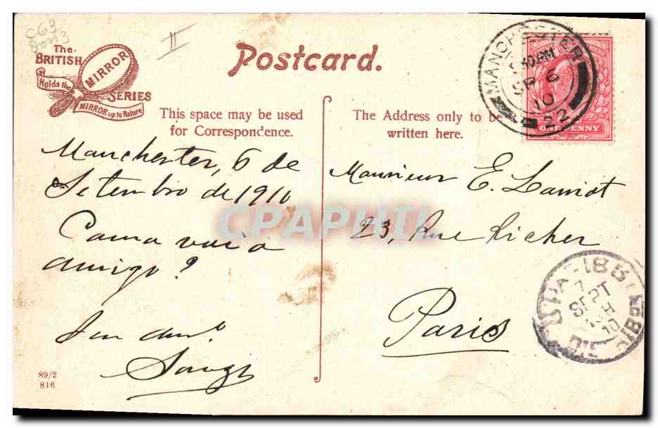 CPA Bateau RMS Leinster passing lighthouse Holyhead — Reverso