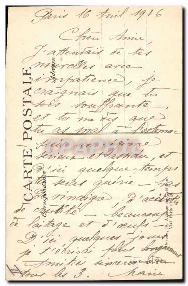 CPA Cloche Clocher  — Verso