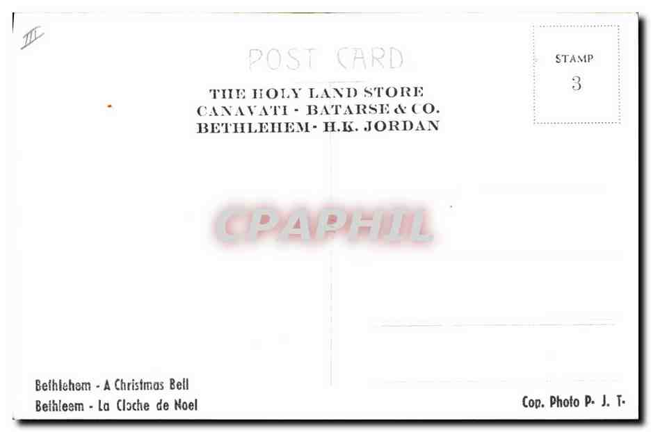 CPA Cloche Bethleem la cloche de Noel  — Verso