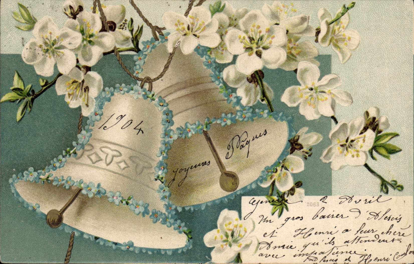 CPA Cloche Fleurs 