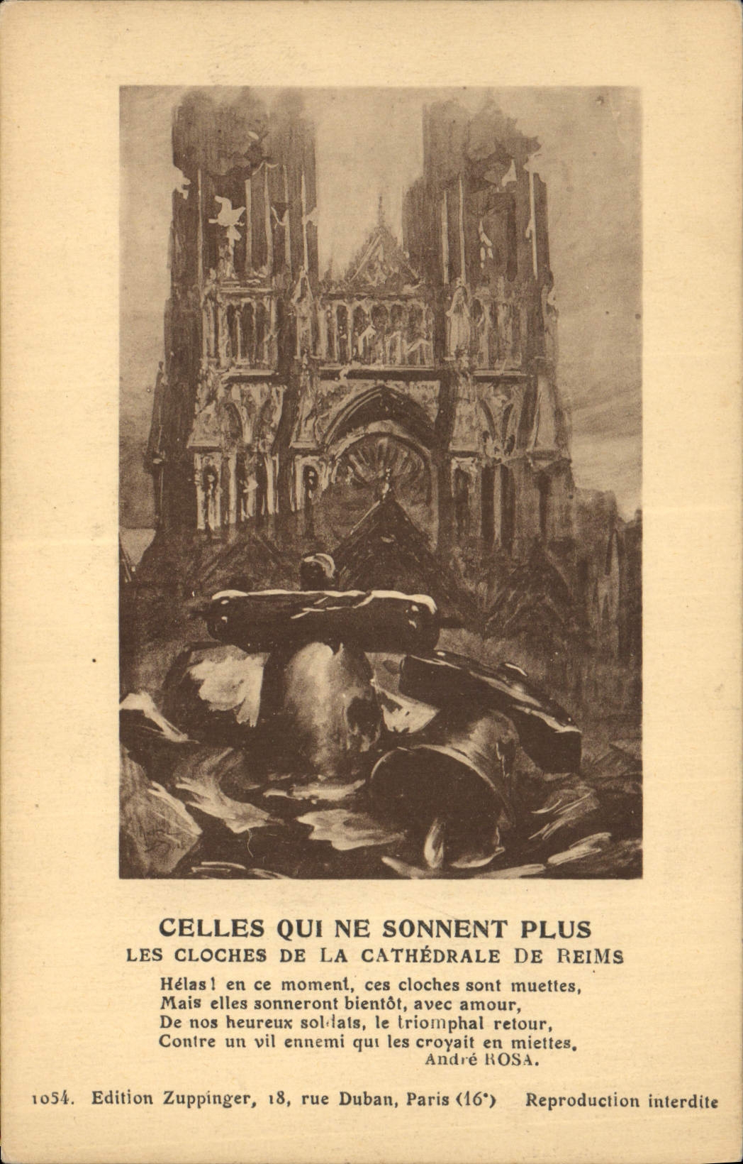 CPA Cloche Les cloches de la cathedrale de Reims Militaria 