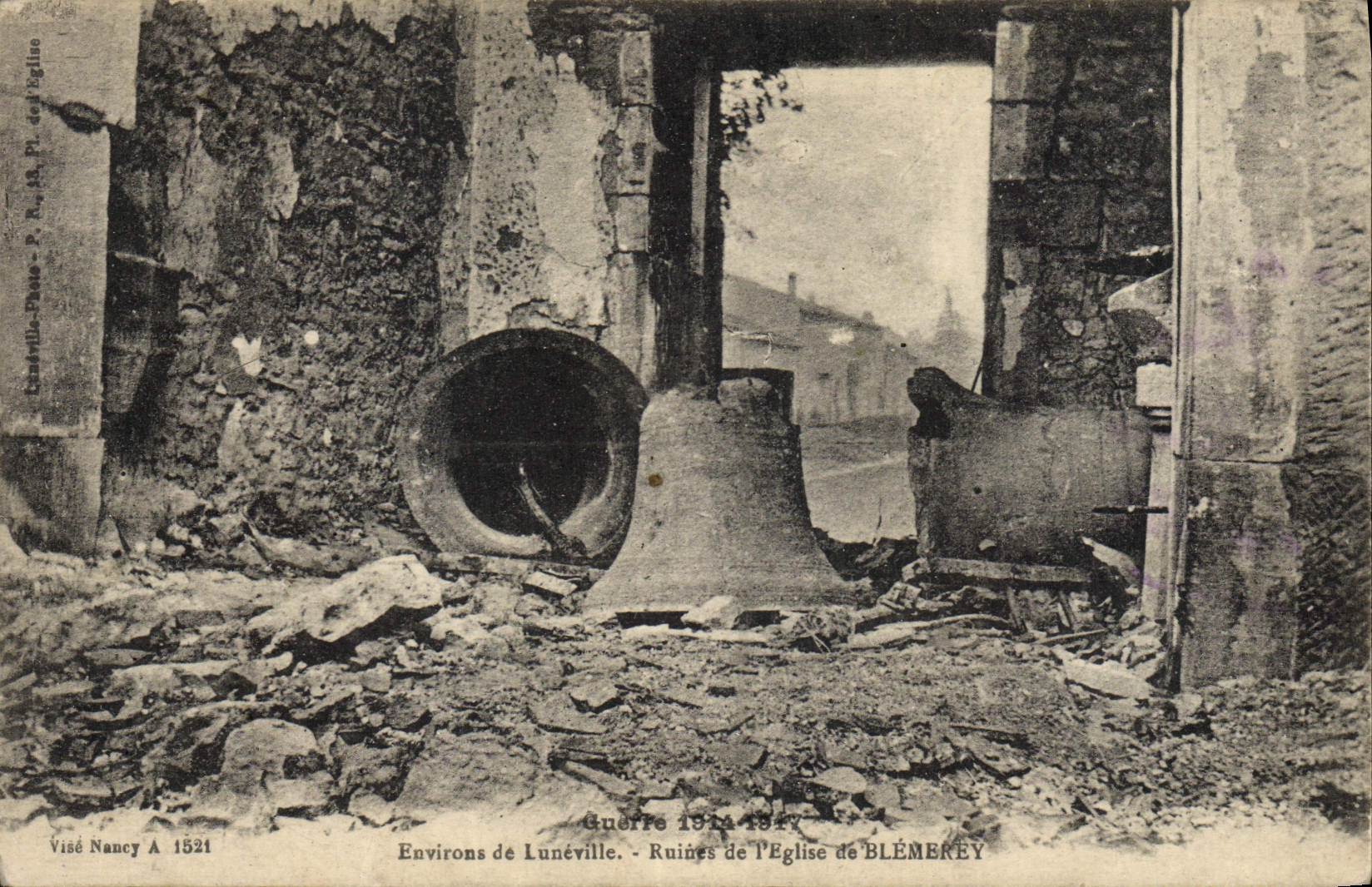 Ruines de l'Église de Blémérey — Environs de Lunéville — Guerre 1914-1917