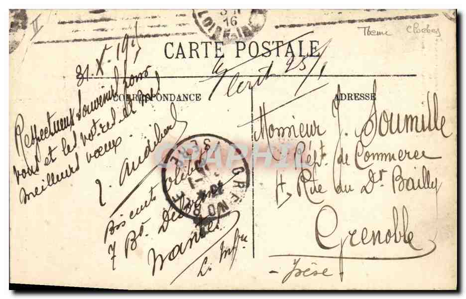 CPA Cloche Nantes Beffroi de l'eglise Ste Croix datant du 16eme  — Verso