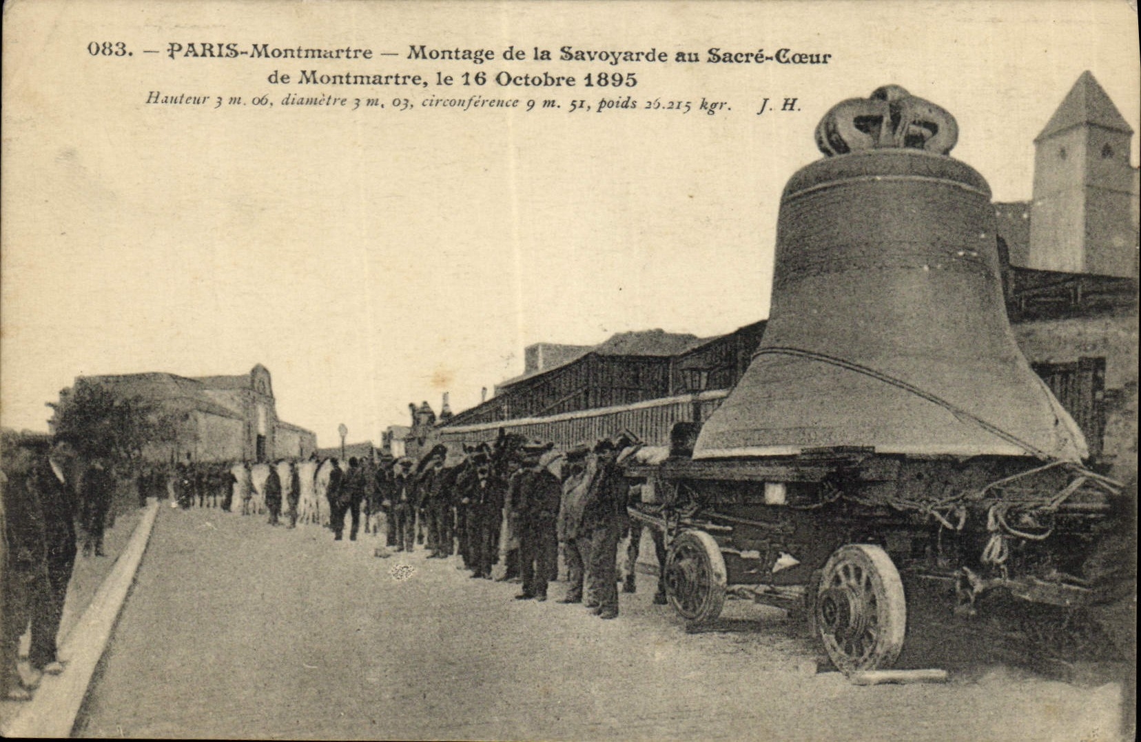 Paris-Montmartre — Montage de la Savoyarde au Sacré-Cœur, 16 octobre 1895 — J.H. — n° 083
