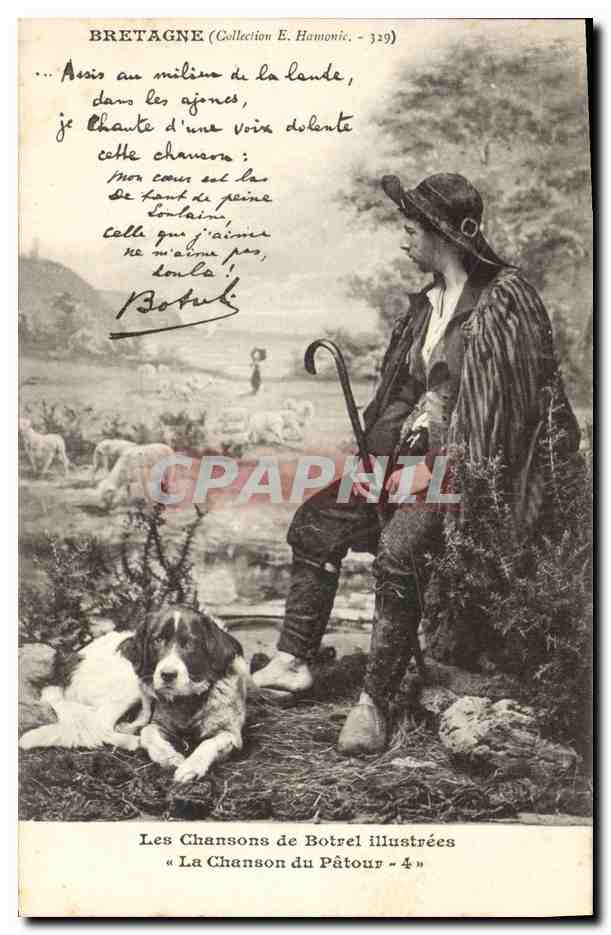 CPA Folklore Botrel Les chansons de Botrel illustrees La chanson du patour Chien 