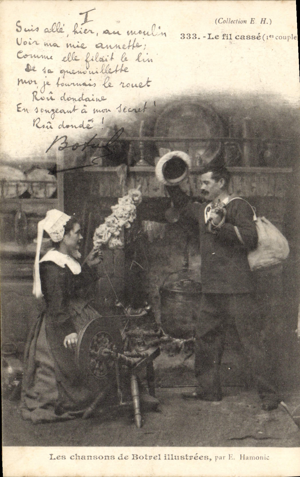 CPA Folklore Botrel Les chansons de Botrel illustrees Le fil casse Marin 