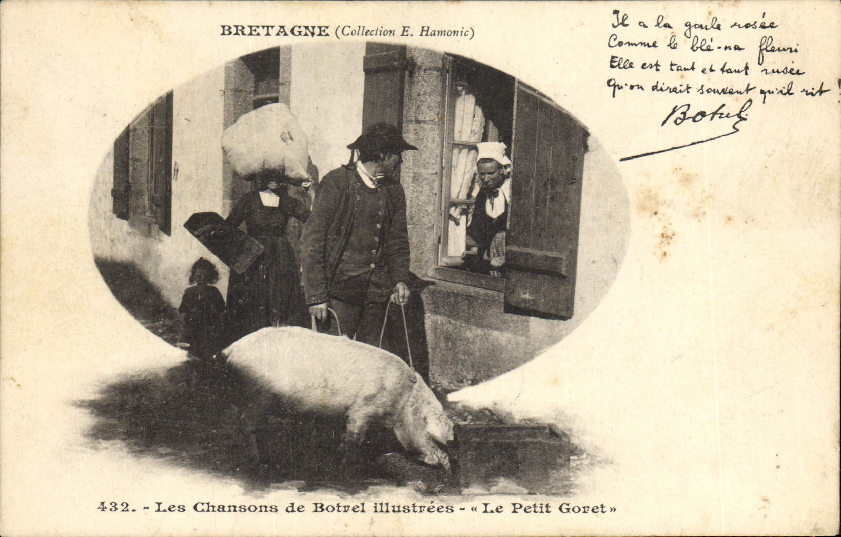 CPA Folklore Botrel Les chansons de Botrel illustrees Le Petit Goret Cochon Porc 