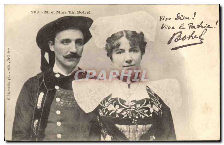 CPA Folklore Mr et Mme Botrel 