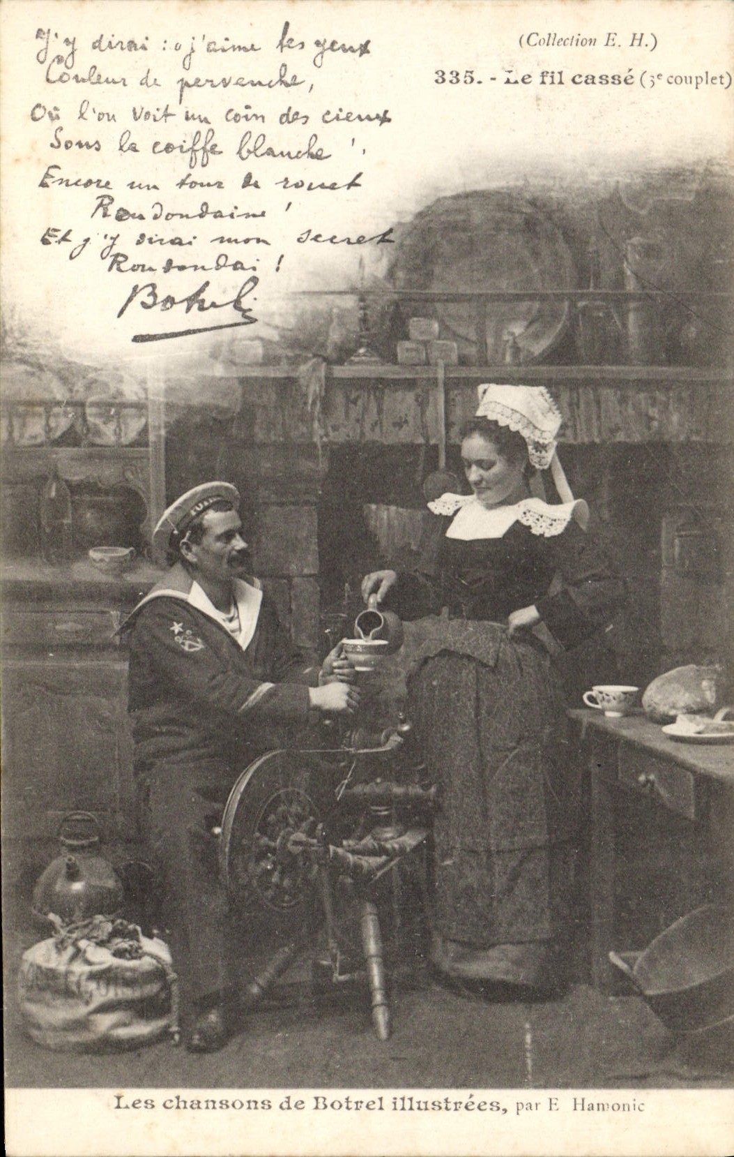 CPA Folklore Botrel Les chansons de Botrel illustrees Le fil casse Marin 