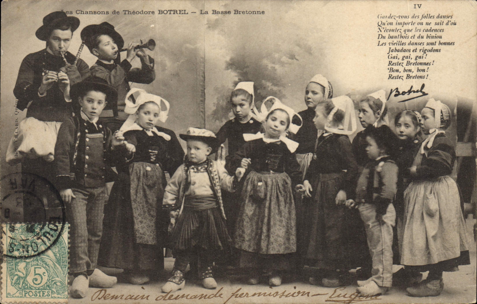 CPA Folklore Botrel Les chansons de Botrel illustrees La Basse Bretonne Enfants 