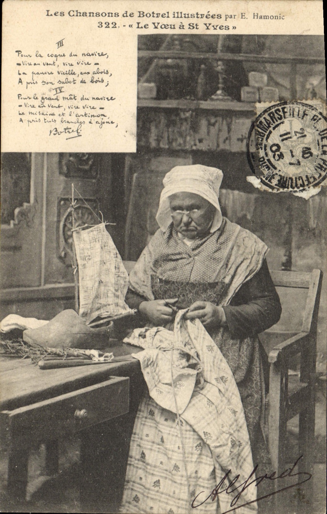CPA Folklore Botrel Les chansons de Botrel illustrees Le voeu a St Yves 