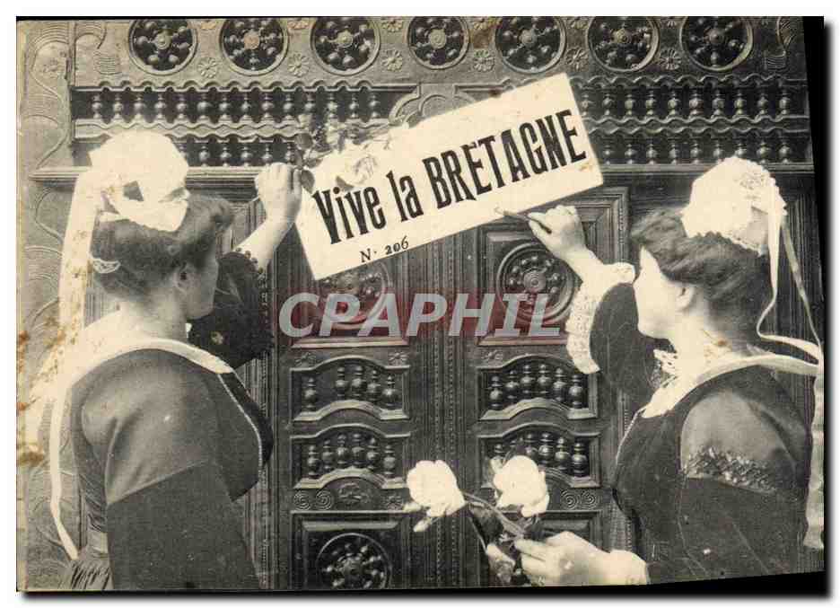 CPA Folklore Vive la Bretagne 