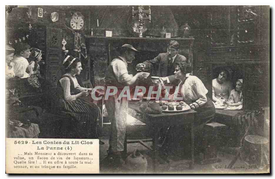 CPA Folklore Les contes du lit clos La panne 