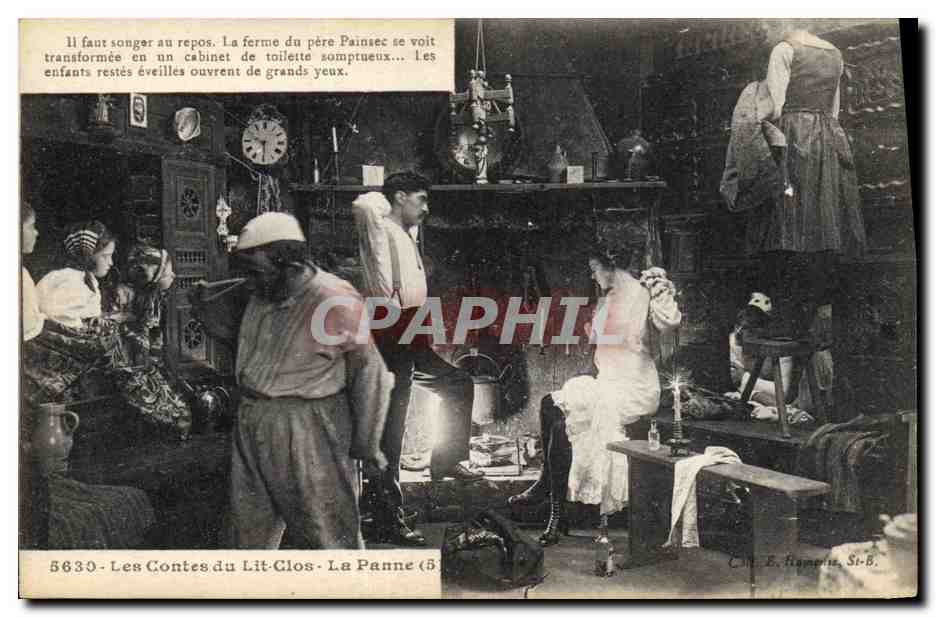 CPA Folklore Les contes du lit clos La panne 