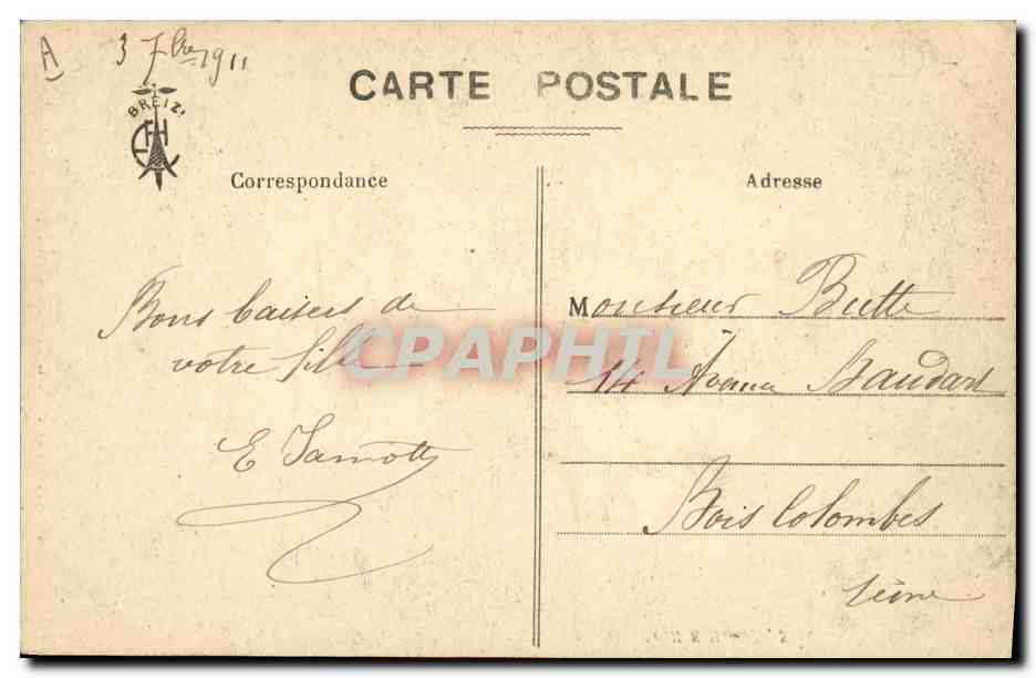 CPA Folklore Lit clos a etage La paresseuse  — Verso