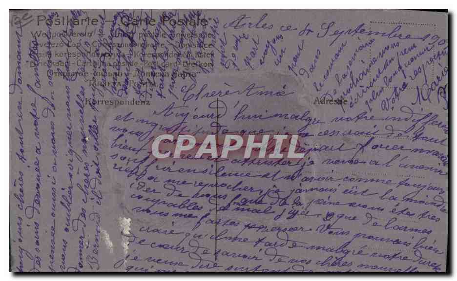 Bouquet de fleurs dans un panier — Souvenir affectueux — Carte postale allemande — Verso