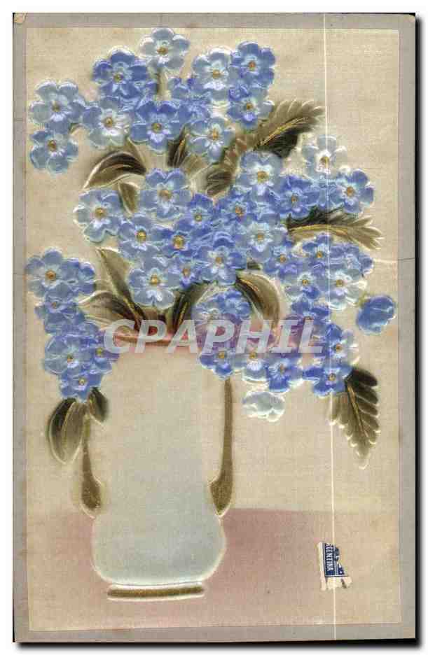Bouquet de fleurs bleues — en relief — éditeur Silvania