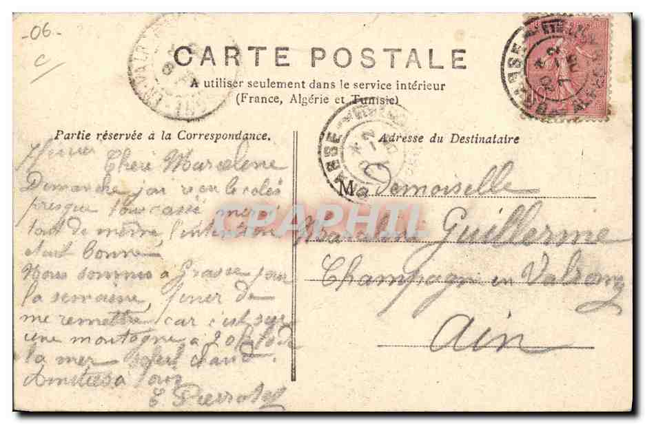 CPA Cueillette des Tubereuses Cote d'Azur  — Rückseite