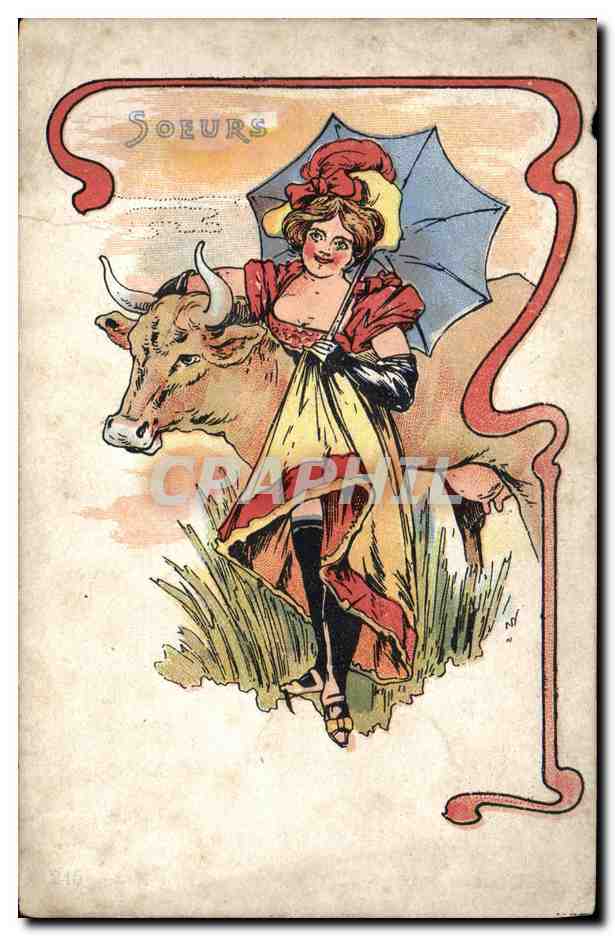 CPA Fantaisie Illustrateur Femme Soeurs 