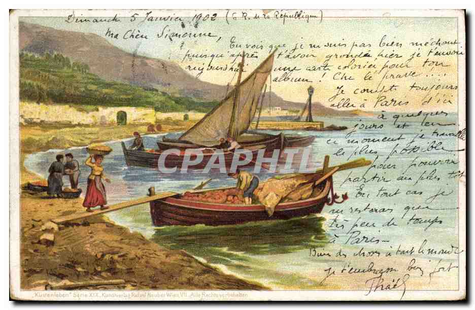 CPA Fantaisie Illustrateur Bateaux 