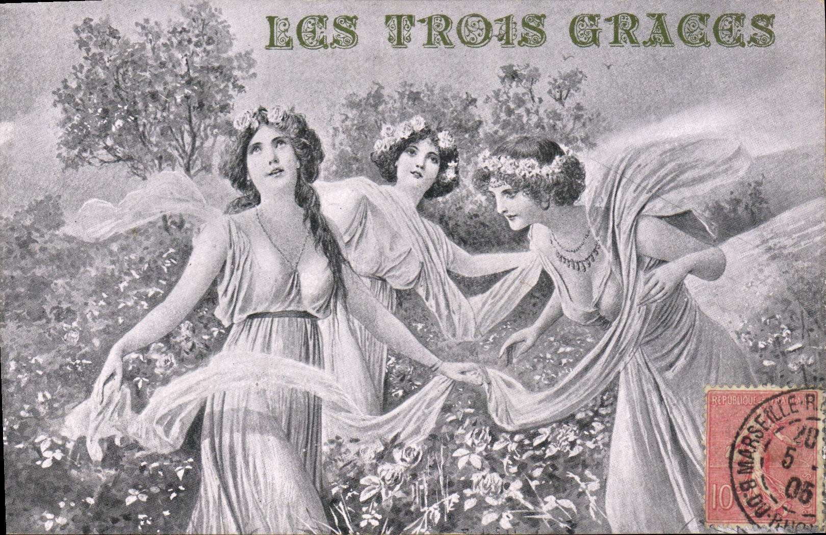 CPA Fantaisie Illustrateur Femmes Les Trois Graces 