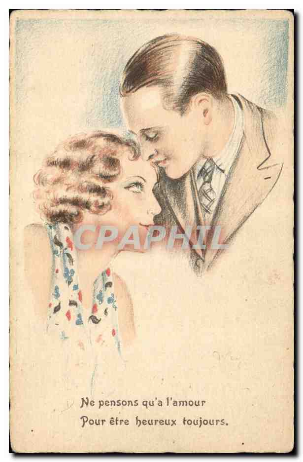 CPA Fantaisie Illustrateur Femme Ne pensons qu'a l'amour 