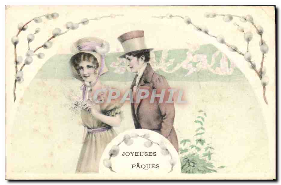 CPA Fantaisie Femme Paques