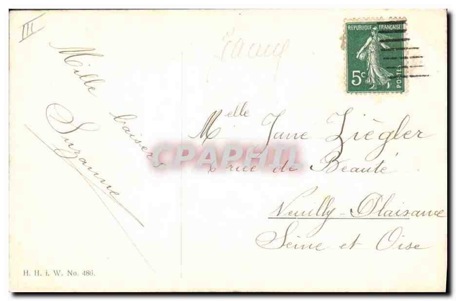 CPA Fantaisie Femme Paques — Verso