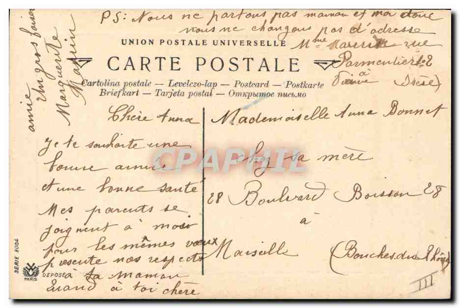 Jeune fille avec mouton et gui — éditeur Paris, série 6004 — Reverso