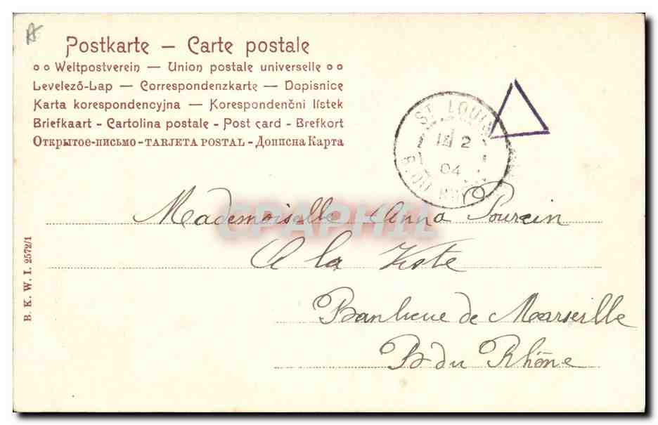 CPA Fantaisie Femme Joyeuse annee — Verso