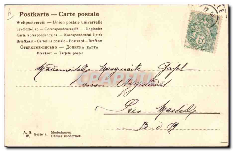 Dame moderne — Série A — éditeur A.S. W. — Reverso