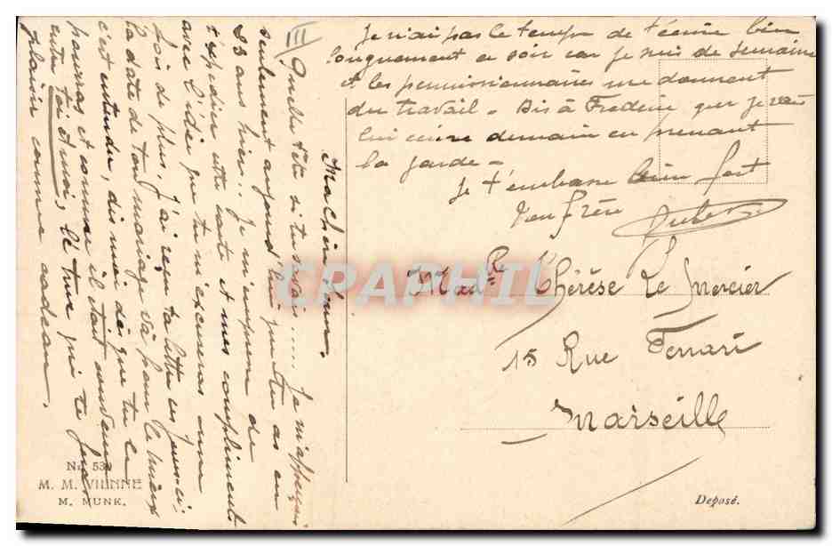 Femme en robe rose tenant un bouquet de marguerites — Heureux Anniversaire — M. MUNK, N° 53 — Reverso
