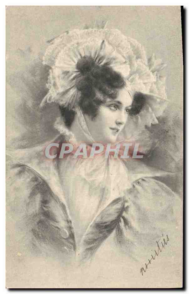 Jeune femme en chapeau à volants — portrait — éditeur inconnu, n° de série non visible