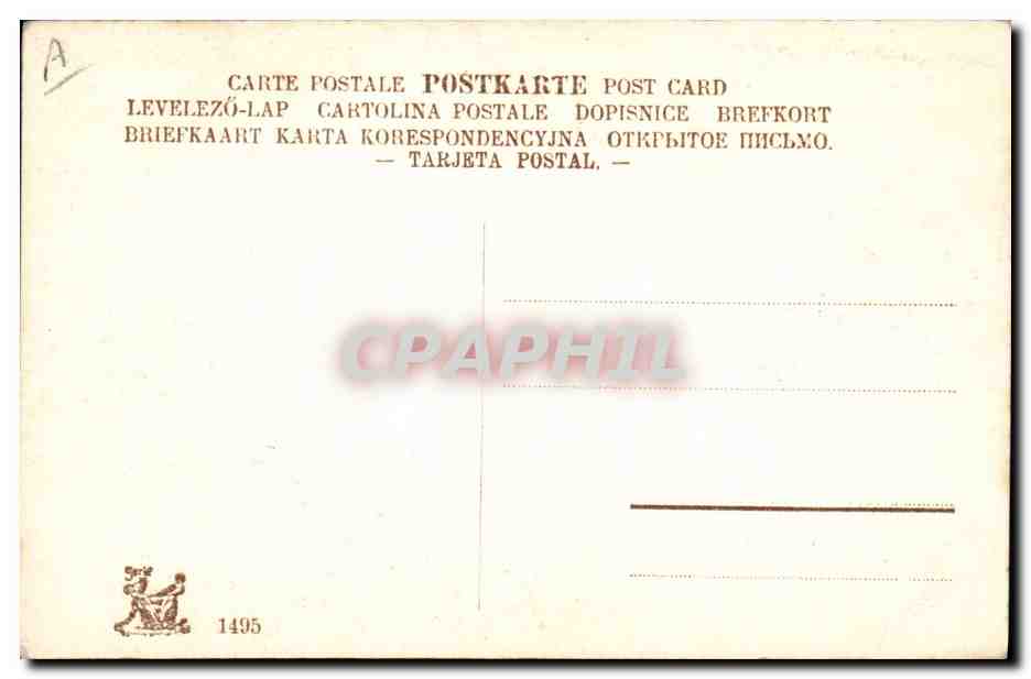 Young woman in white dress and decorated hat — publisher CPAPHIL, no. 1495 — Back