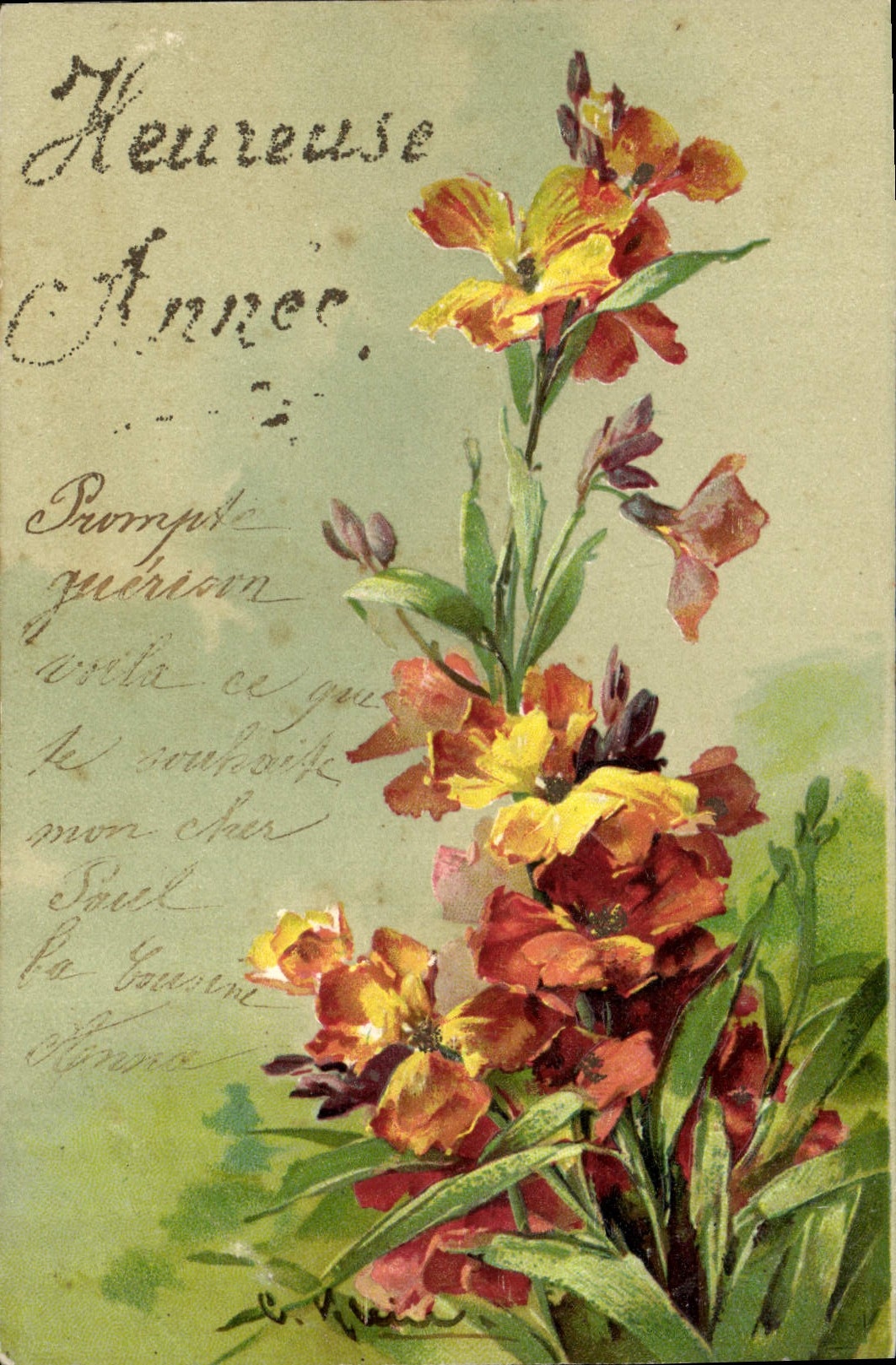 Fleurs colorées — Carte postale universelle n° 1882 — éditeur Levelezö Lap.