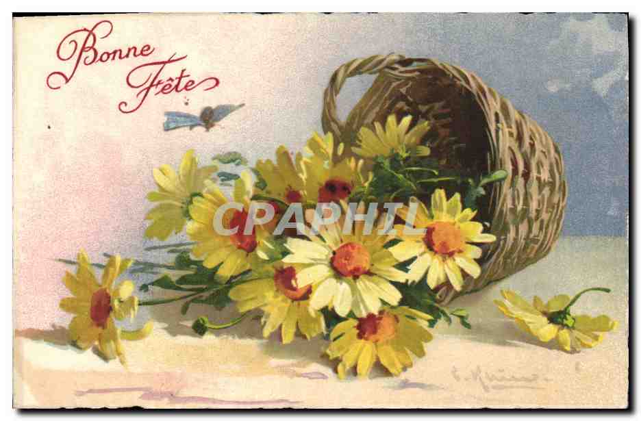 CPA Fantaisie Illustrateur Fleurs 
