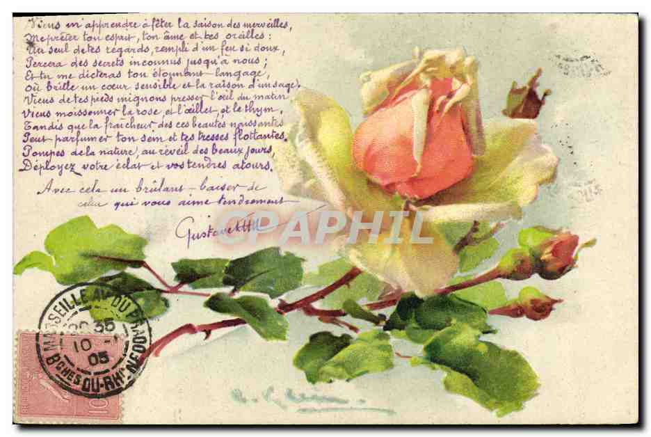 CPA Fantaisie Illustrateur Fleurs 
