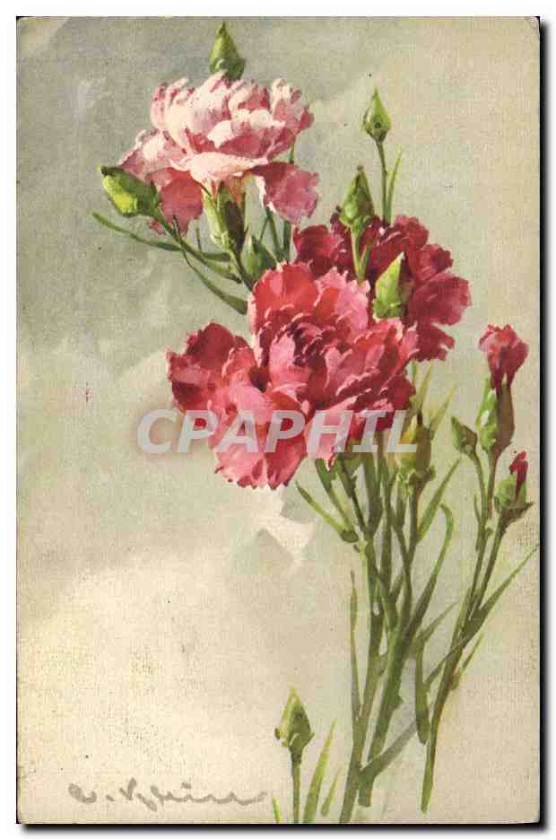 CPA Fantaisie Illustrateur Fleurs 